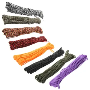 100FT 7 Cord Strand Paracord 550 Parachute Cord Lanyard Rope Mil Spec Cuerda EDC GEAR Carabiner Camping Survival Kit Equipment