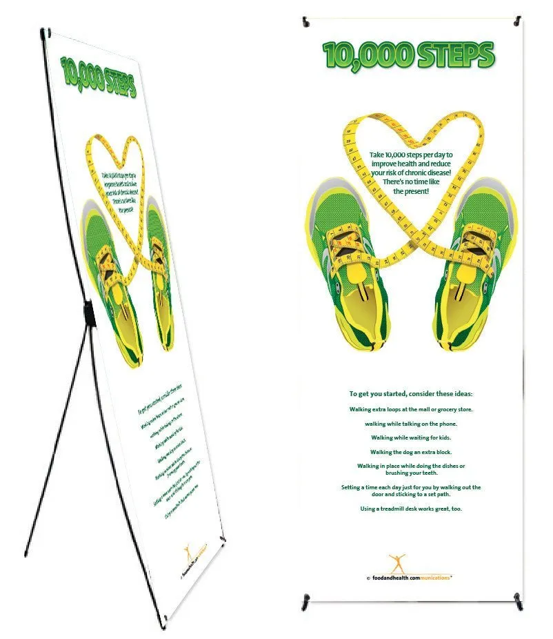 10K Steps Banner and Banner Stand 24" X 67"