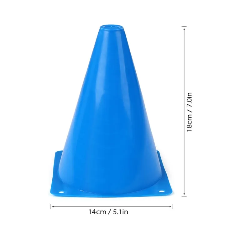 2 PCS Football Obstacle Sign Tube Thickening Road Block Cone without Hole, Size: 18 x 14cm(Blue)