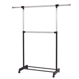 2 Rod Garment Rack Adjustable Clothes Hanger