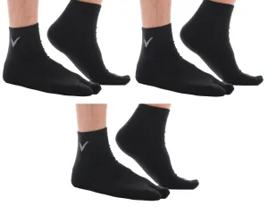 3 Pairs Athletic Black Solid V-Toe Flip Flop Tabi Big Toe Ankle Socks Comfortable Stylish For Men And Women