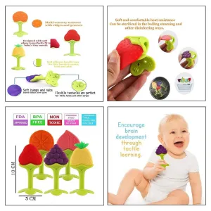 4490 Silicone Fruit Shape Teether Toy Food Grade Silicon Teether Use For Baby  /  Toddlers  /  Infants  /  Children