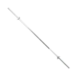 60'' Chrome Barbell Bar, 1'' Diameter Threaded w/ Ring Collar