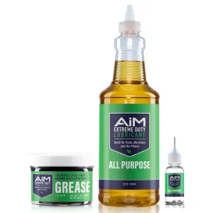 AiM Extreme Duty Lubricant | Exercise Equipment Lube | Large Kit | 32oz yorker/sprayer   8 oz grease   precision bottle