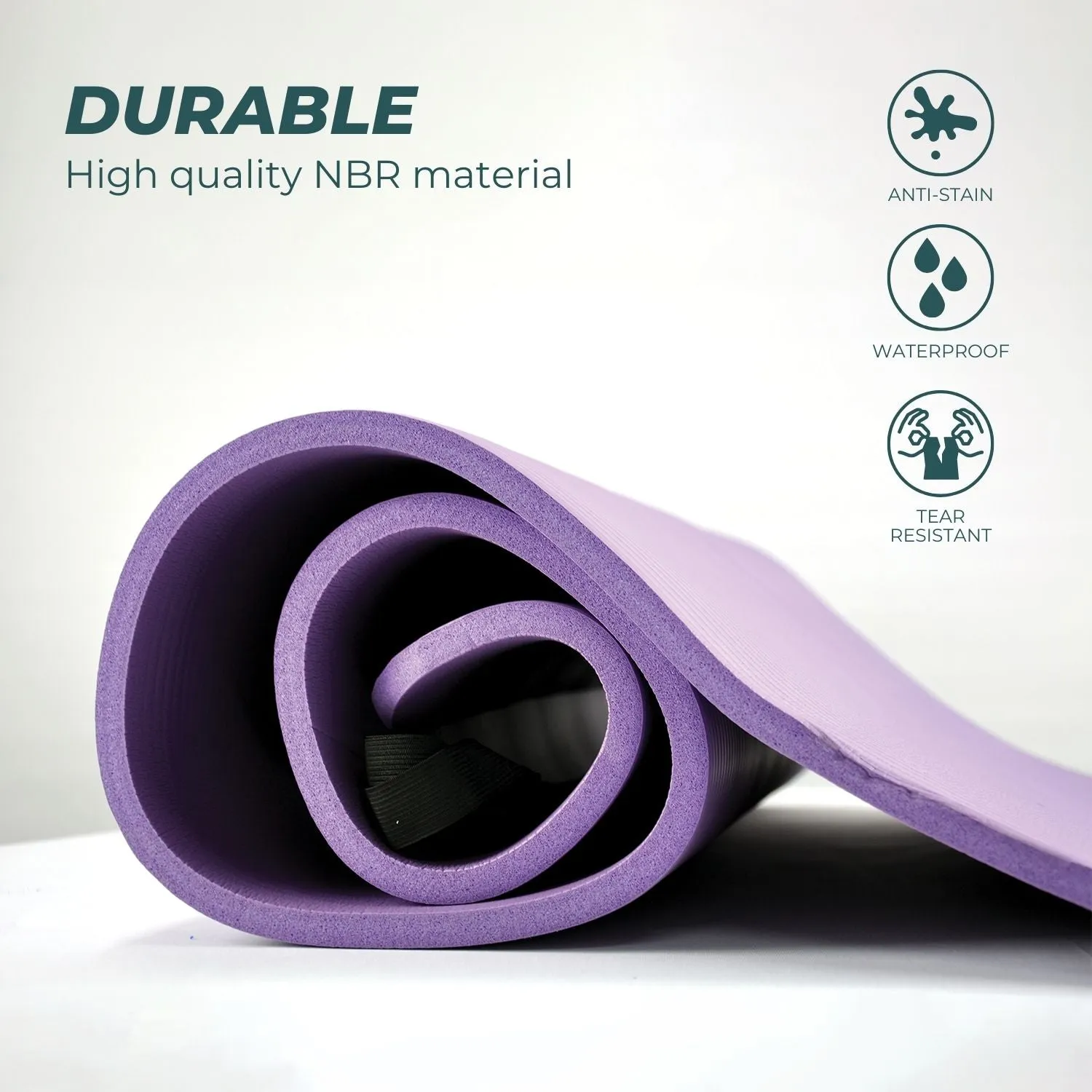 Anti-Slip High-Density NBR Yoga Mat 2CM with Strap, Verpeak