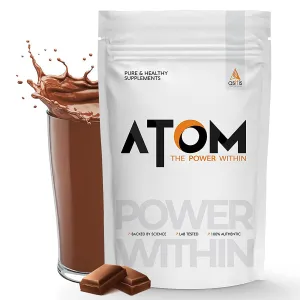 AS-IT-IS ATOM Beginners Whey Protein 1kg | Accelerates Muscle-building | Increases Body Strength | Choco Hazel Fusion Flavor