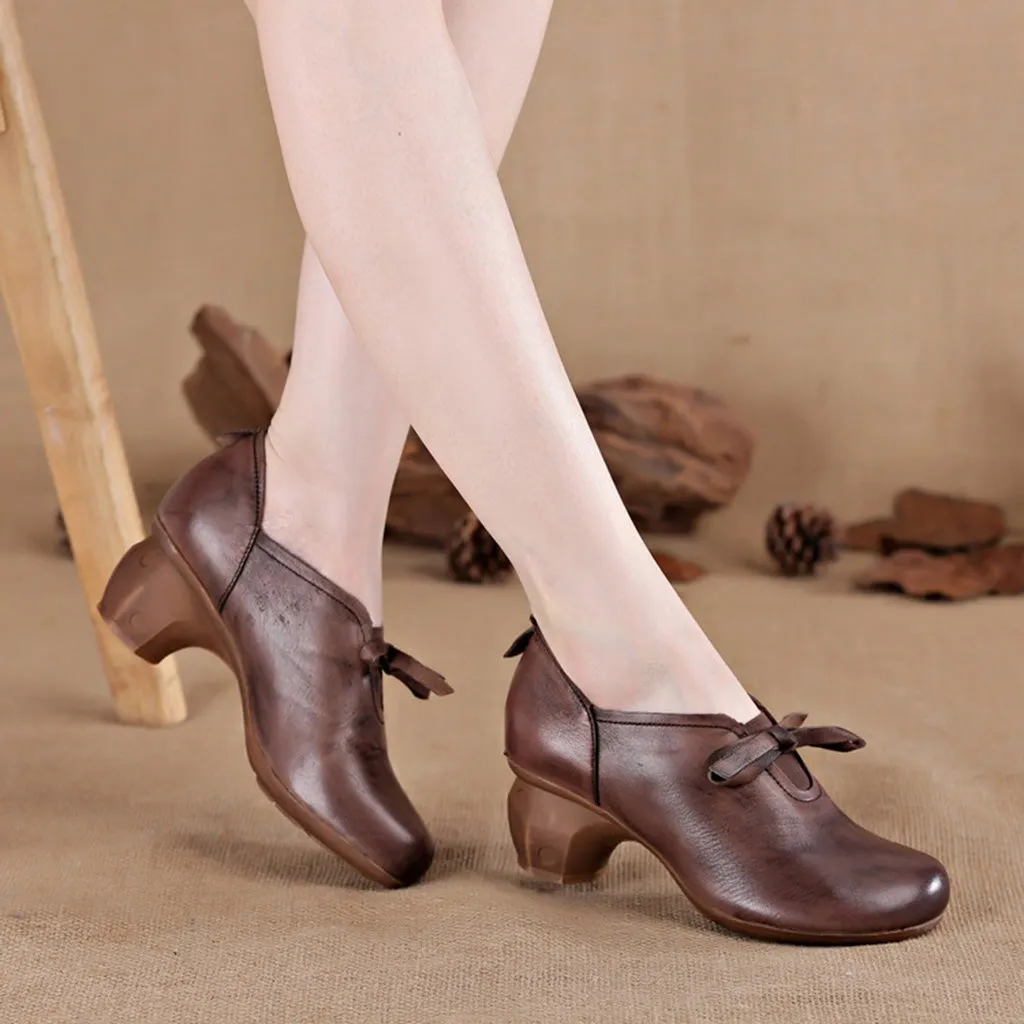 Autumn Winter Casual Retro Handmade Leather Women's Shoes | Gift Shoes