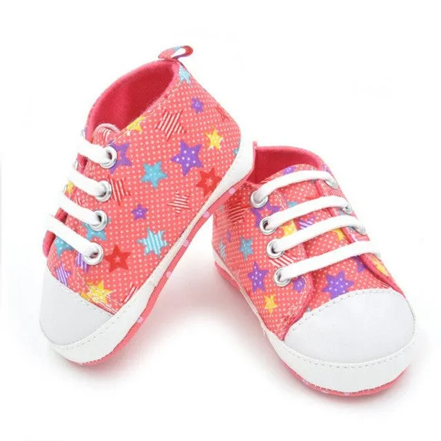 Baby Shoes Girls Boys 2017 Rainbow Canvas Shoes Soft Prewalkers Casual Baby Shoes