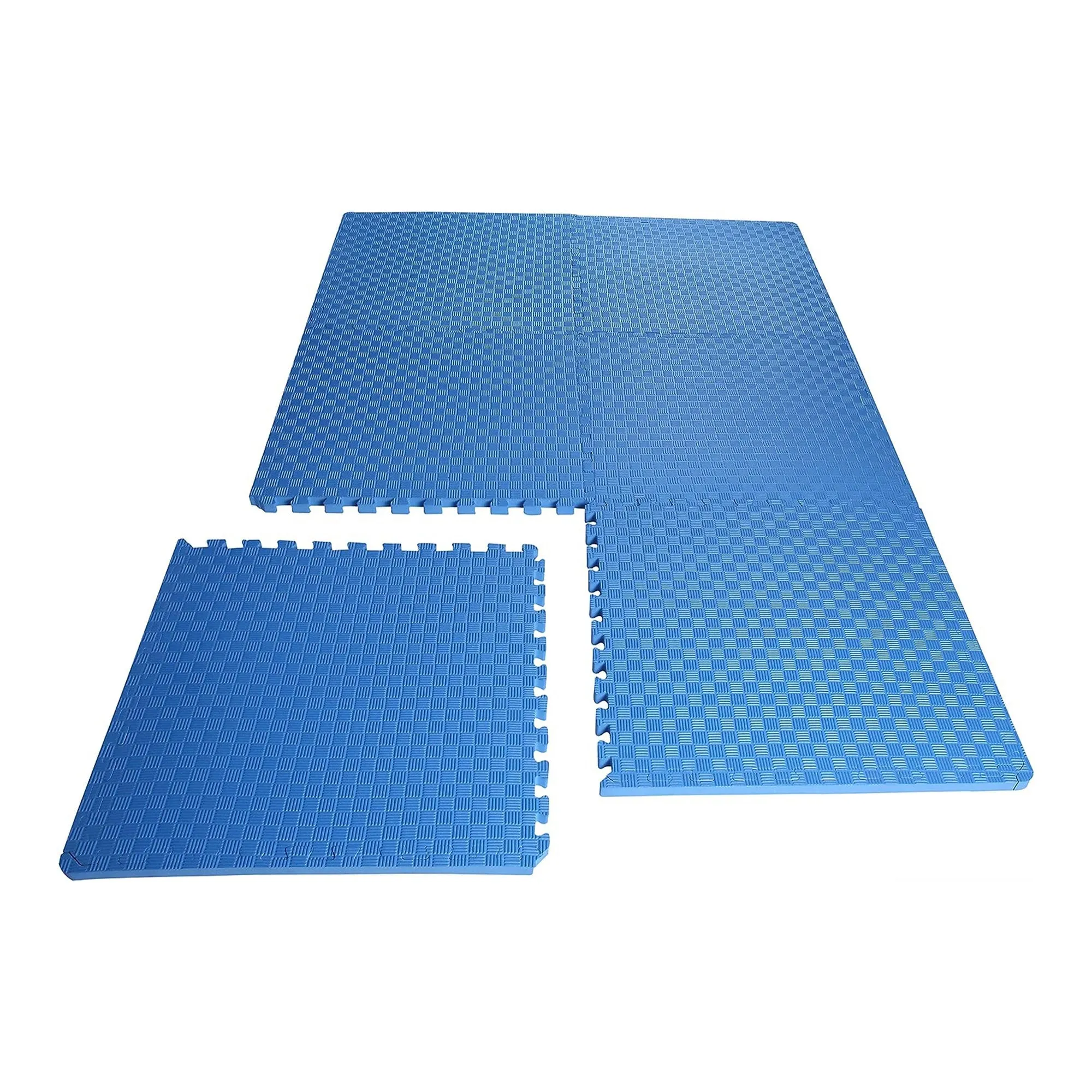 BalanceFrom Fitness 144 Sq Ft Interlocking EVA Foam Exercise Mat Tiles, Blue