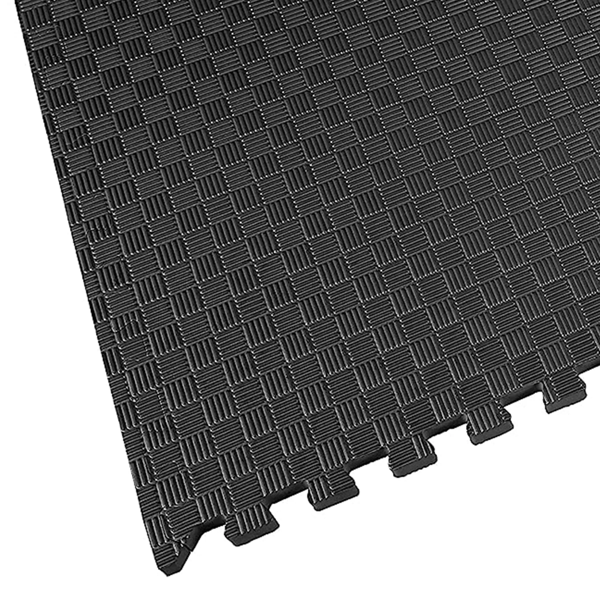 BalanceFrom Fitness 72 Sq Ft Interlocking EVA Foam Exercise Mat Tiles, Black