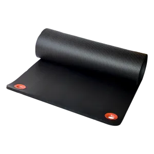 Black Foam Exercise Mat with Eyelets for Yoga & Pilate