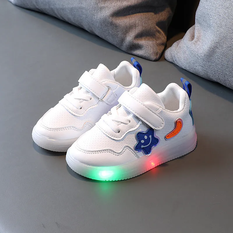 Boys' Sports Shoes LED Light Soft Bottom Casual Shoes