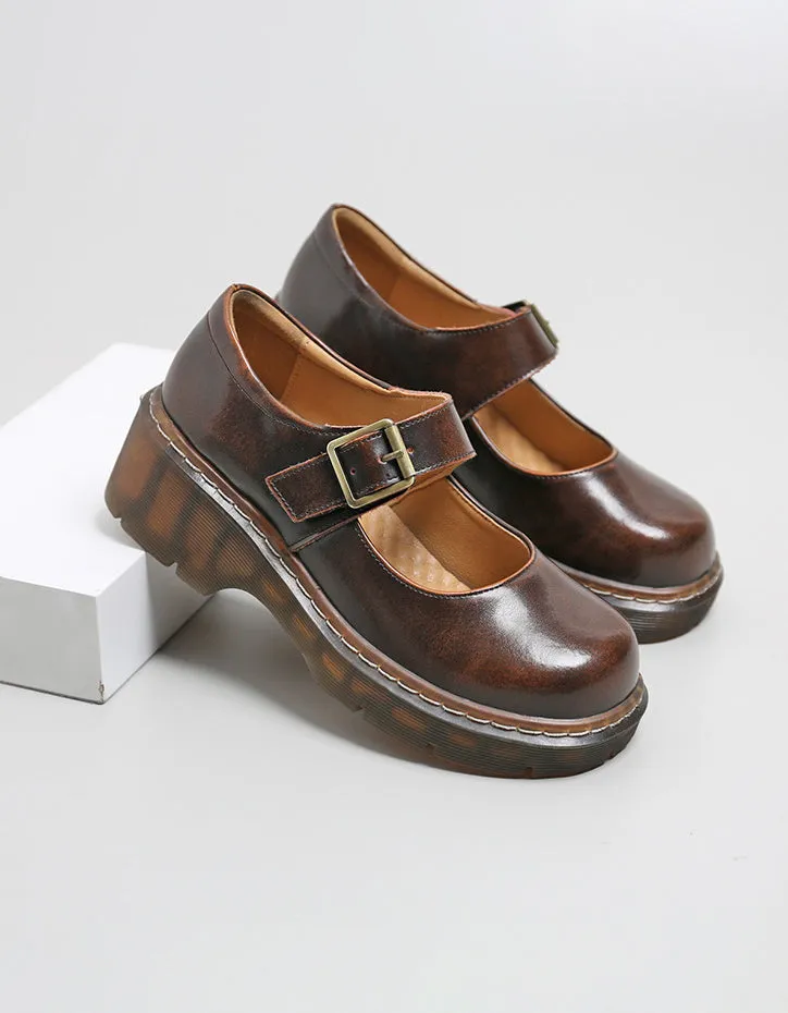 Buckle Strap Decor Platform Mary Jane Shoes