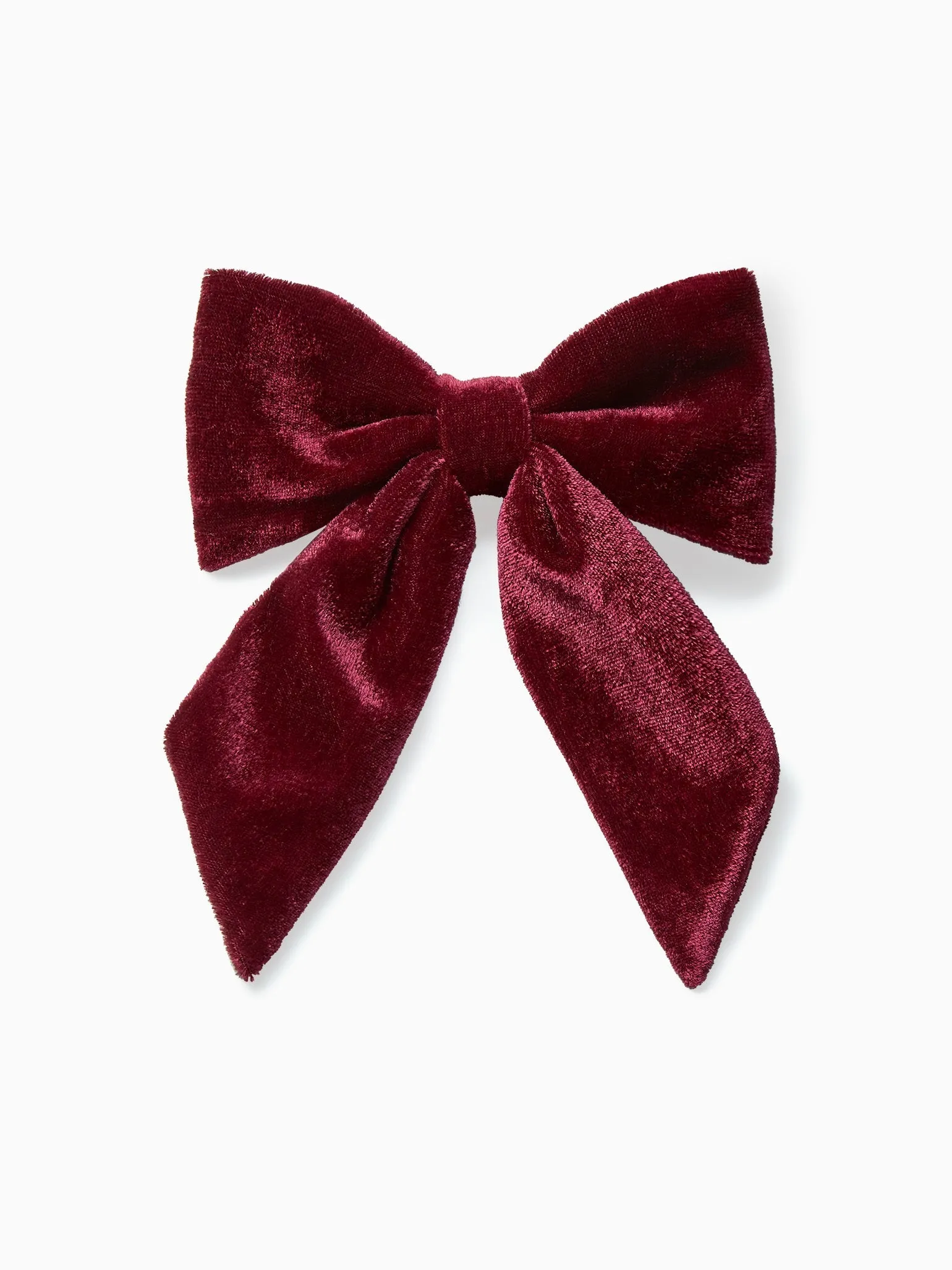 Burgundy Big Velvet Bow Girl Clip