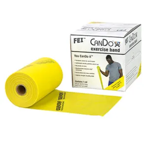 CanDo Low Powder Exercise Band - 25 yard roll - Yellow - x-light