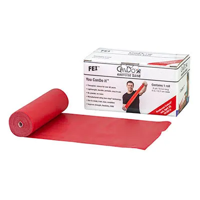 CanDo Low Powder Exercise Band - 6 yard roll - Red - light