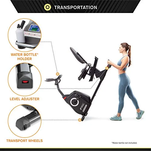 Circuit Fitness Recumbent Magnetic Exercise Bike with 15 Workout Programs, LCD and Heart Rate Monitor