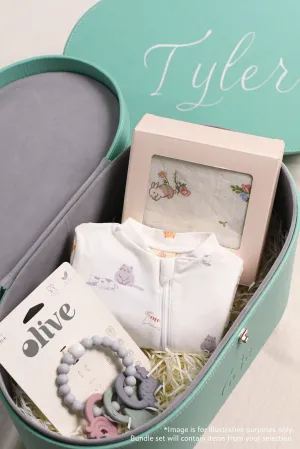 Classic Personalised Turquoise Baby Gift Set