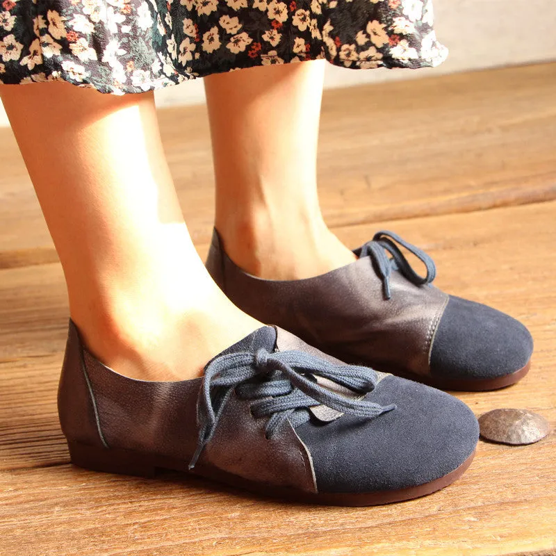 Comfortable Side Lace-up Handmade Retro Flat shoes 34-41