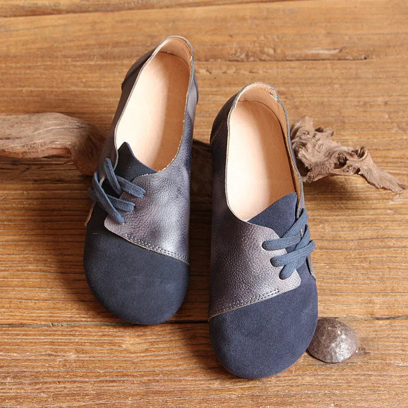 Comfortable Side Lace-up Handmade Retro Flat shoes 34-41