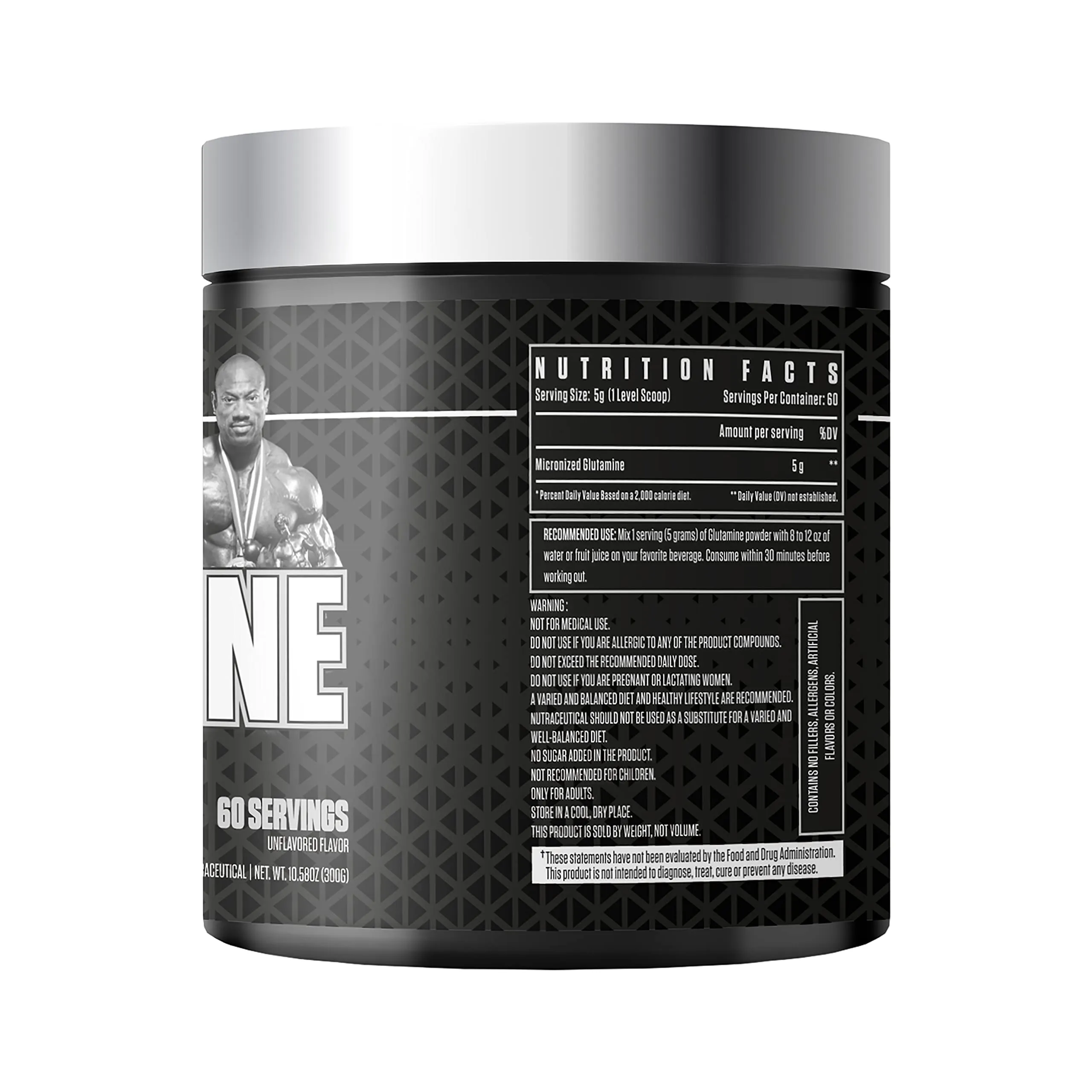 Dexter Jackson Black Series Micronized Glutamine - 60 Servings, 300gm | Muscle Recovery and Immune Support - Essential Amino Acid