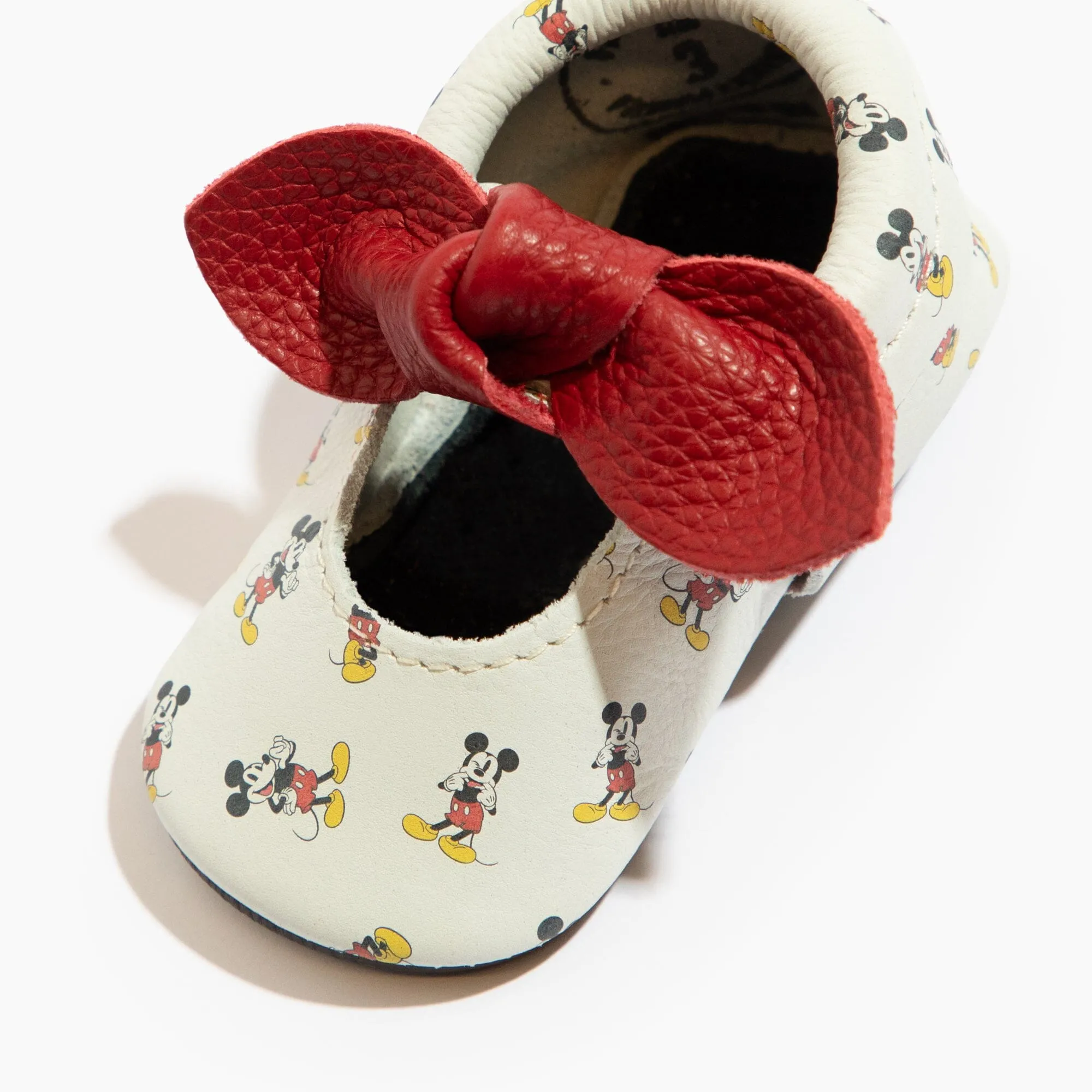 Disney Retro Mickey Mouse Knotted Bow Baby Shoe