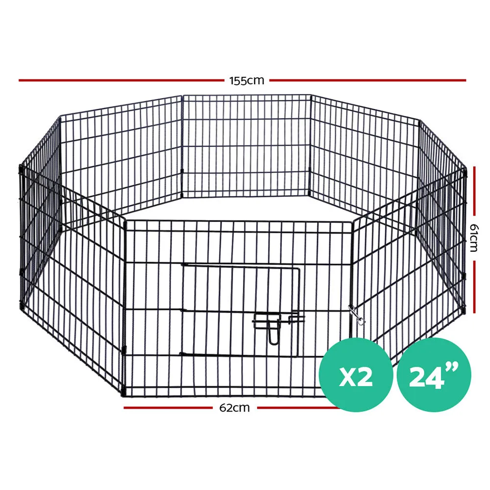 Durable 8-Panel Steel Pet Playpen Cage Enclosure, i.Pet