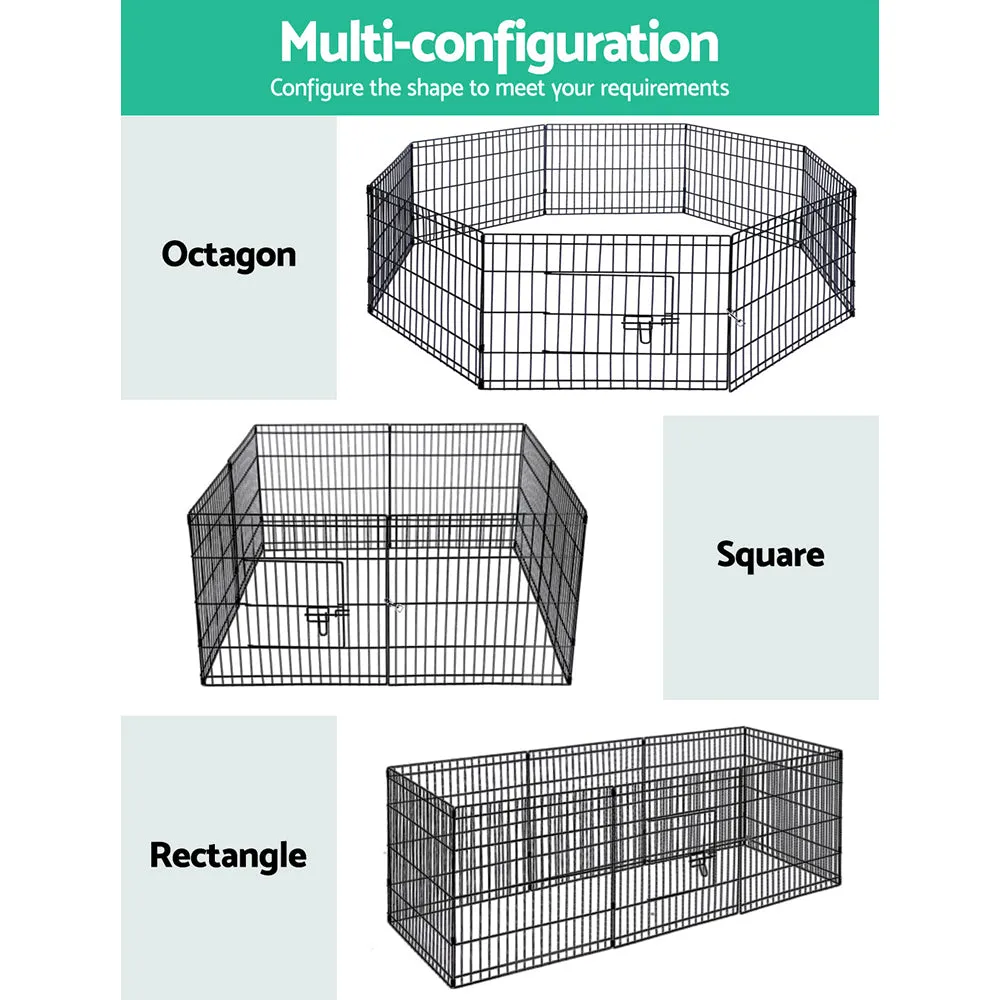 Durable 8-Panel Steel Pet Playpen Cage Enclosure, i.Pet