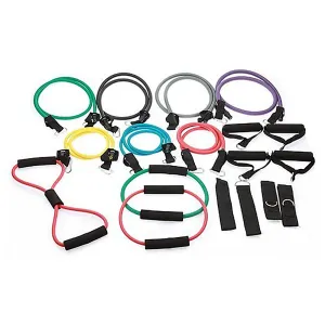 Durable Multi-Resistance Fitness Bands Set, 19PC, Latex