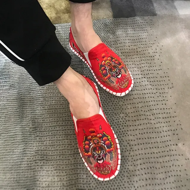 Fashion Women Men Flats Shoes Woman Man Canvas Light Hard-Wearing Rubber Canvas Embroidered Shoes Harajuku Espadrilles Loafers