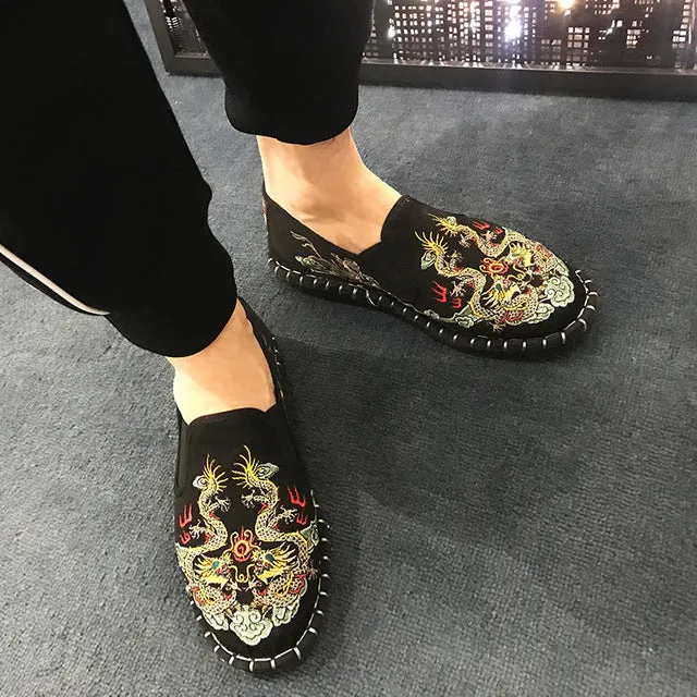 Fashion Women Men Flats Shoes Woman Man Canvas Light Hard-Wearing Rubber Canvas Embroidered Shoes Harajuku Espadrilles Loafers