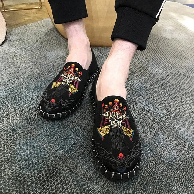 Fashion Women Men Flats Shoes Woman Man Canvas Light Hard-Wearing Rubber Canvas Embroidered Shoes Harajuku Espadrilles Loafers