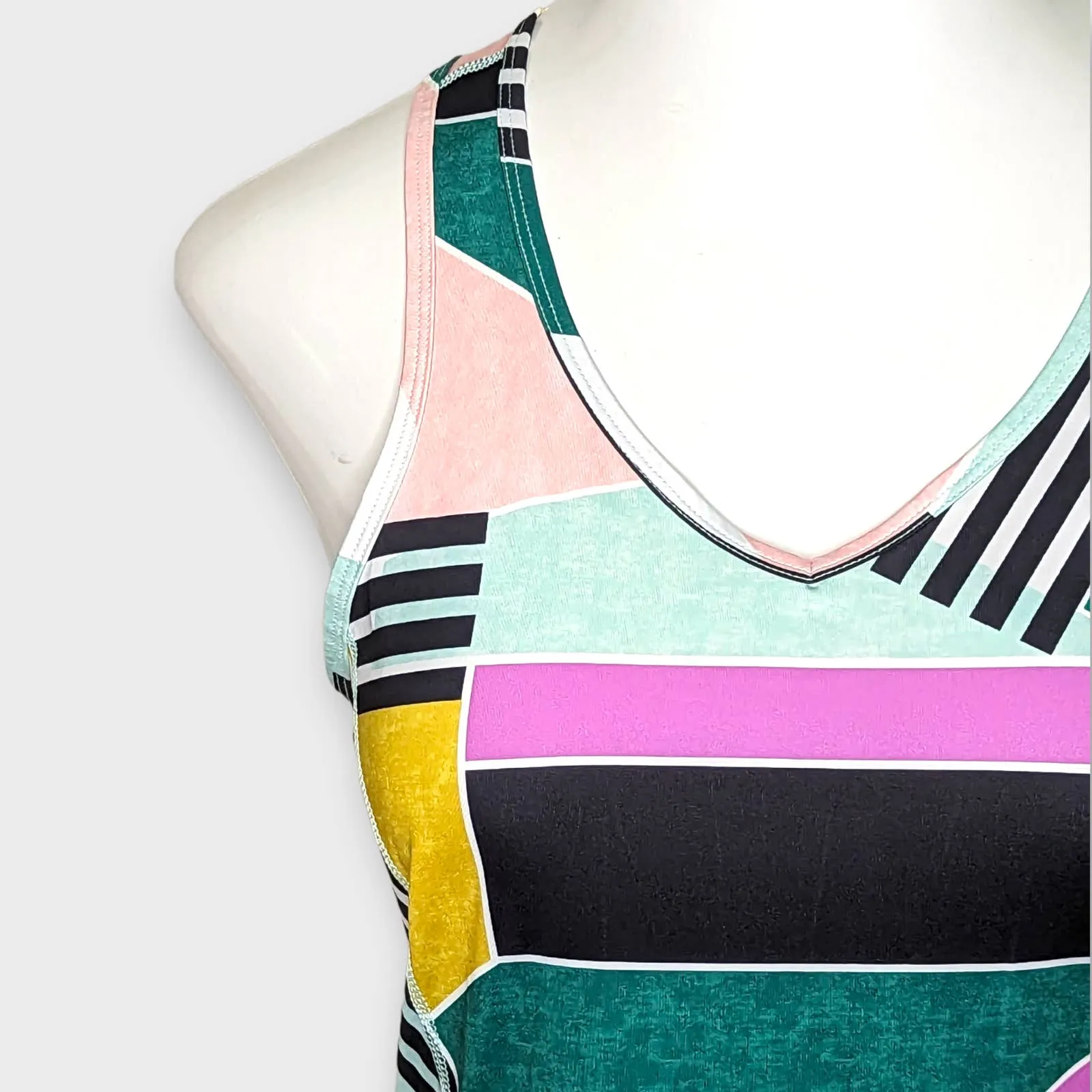 FILA Geometric Racerback Workout Tank Top Small Athleisure