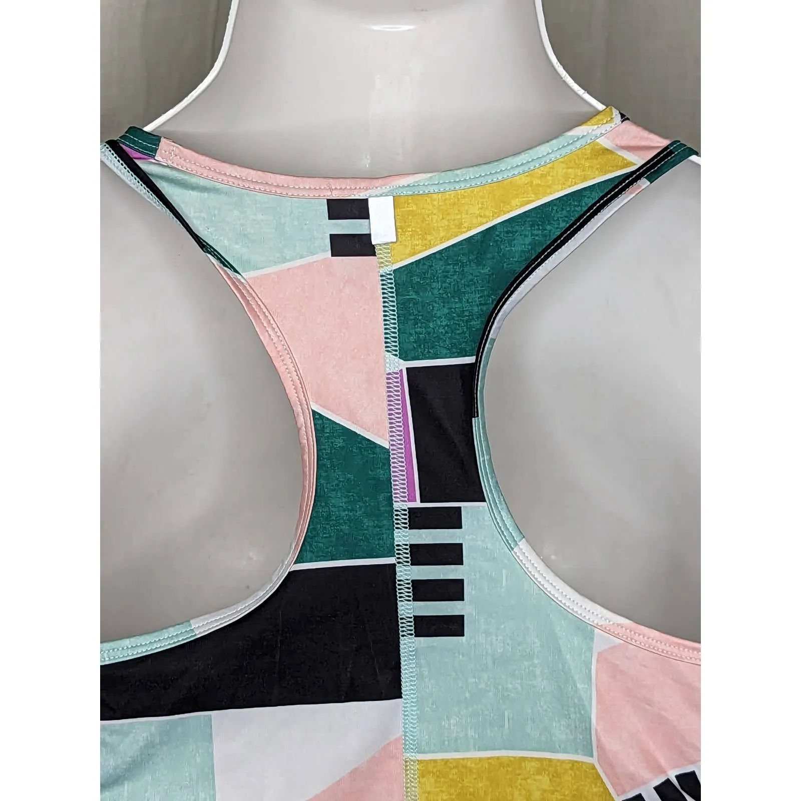 FILA Geometric Racerback Workout Tank Top Small Athleisure