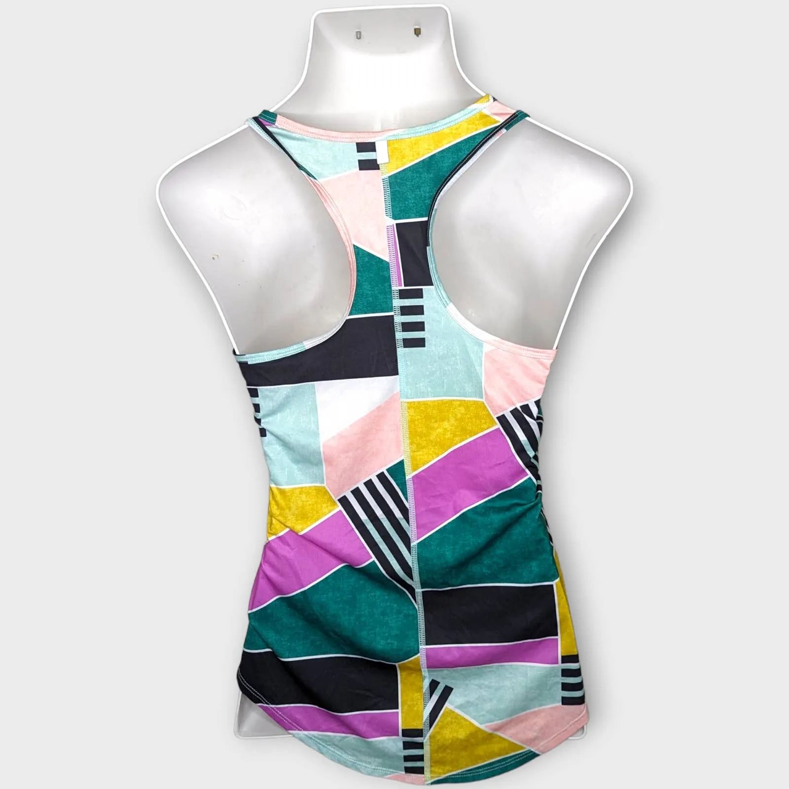 FILA Geometric Racerback Workout Tank Top Small Athleisure