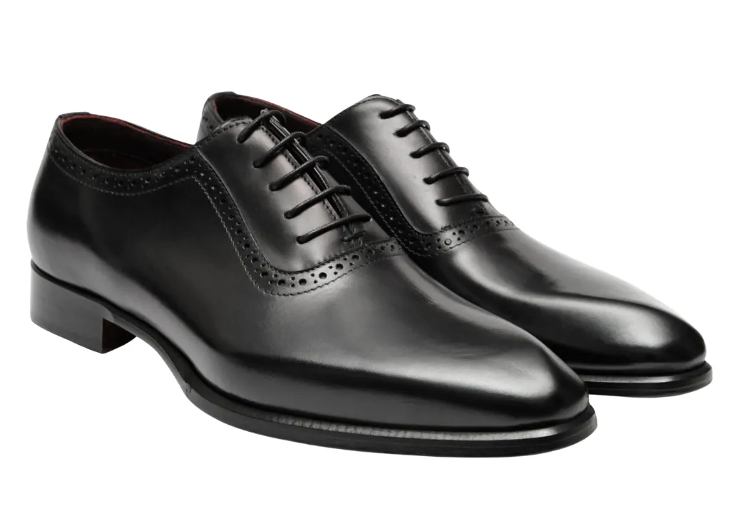 Filangieri - Black Oxford Classic Leather Lace up Dress Shoes