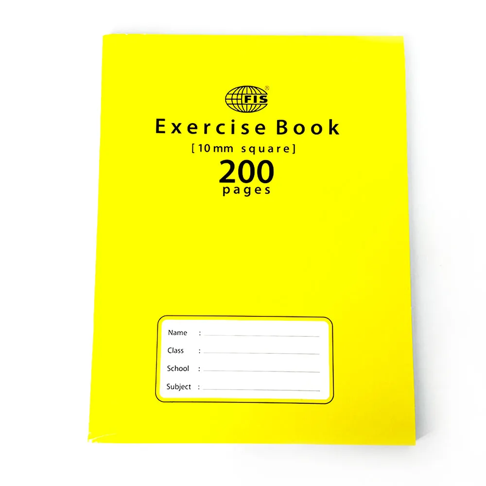 FIS EXERCISE BOOK 200 PAGES 10MM SQUARES FSEBSQ10200N