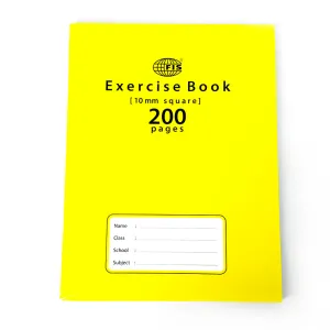 FIS EXERCISE BOOK 200 PAGES 10MM SQUARES FSEBSQ10200N