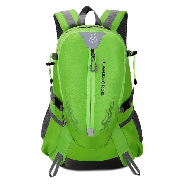 Flame Horse Outdoor Hiking Backpack Waterproof Nylon Men Women Bag Unisex Travel Bag Mountain Camping Climbing Mochilas Rucksack