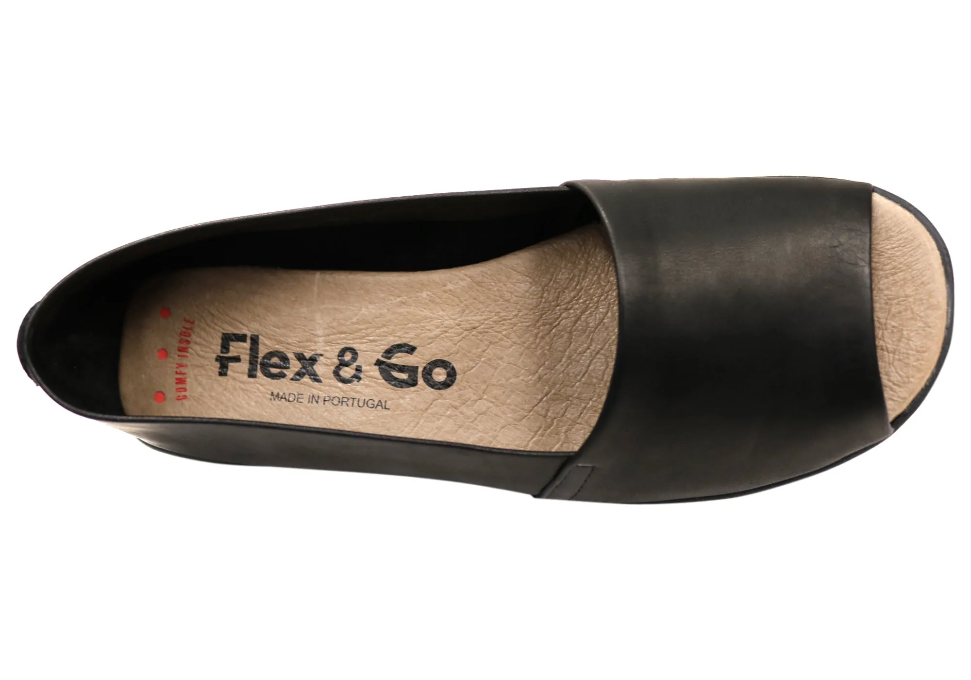 Flex & Go Keegan Womens Comfort Leather Sandals Shoes Made In Portugal