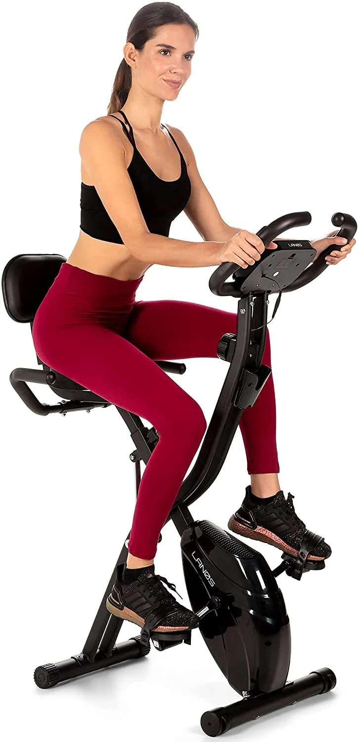 Folding Exercise Bike with 10 Levels Black