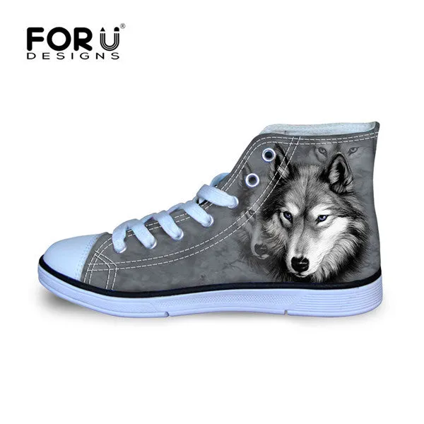 FORUDESIGNS Cool Men's High Top Canvas Shoes Classic High-top Flat Shoe Casual Men Lace-up Vulcanized Shoes for Male Zapatos Man