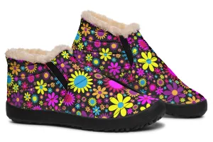 Funky Retro Flowers Winter Shoes