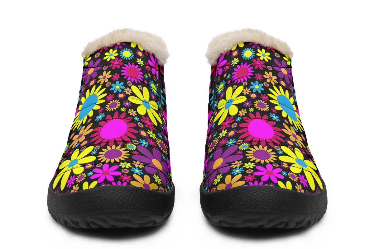 Funky Retro Flowers Winter Shoes