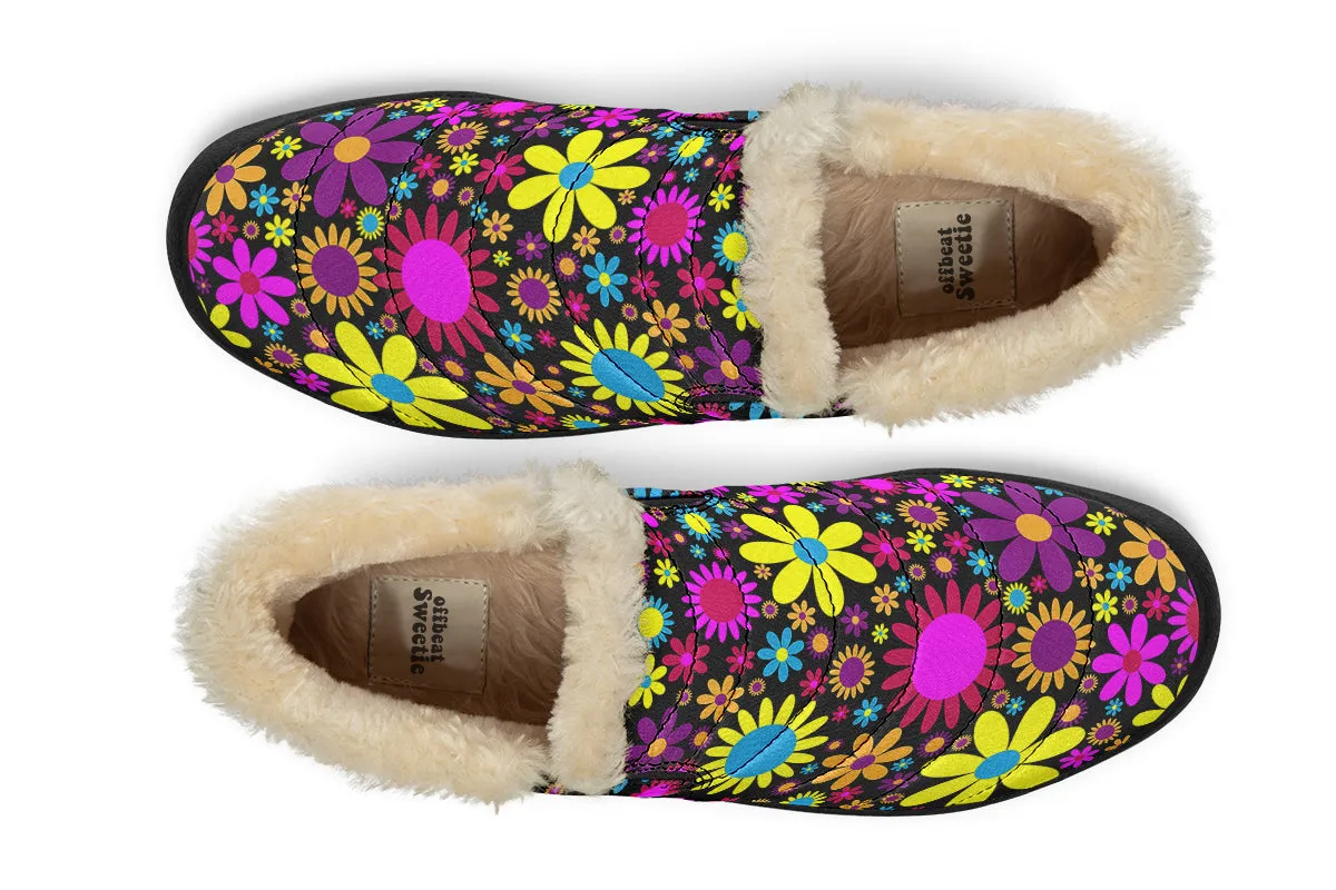 Funky Retro Flowers Winter Shoes