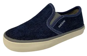 Geox Boy's and Girl's Kilwi Denim Canvas Slip-On Sneaker