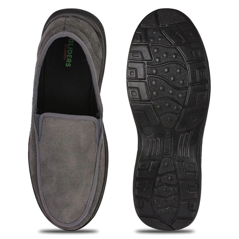 Gliders Non-Lacing Grey Casual Slip on Shoes For Men 3070-65NEW By Liberty