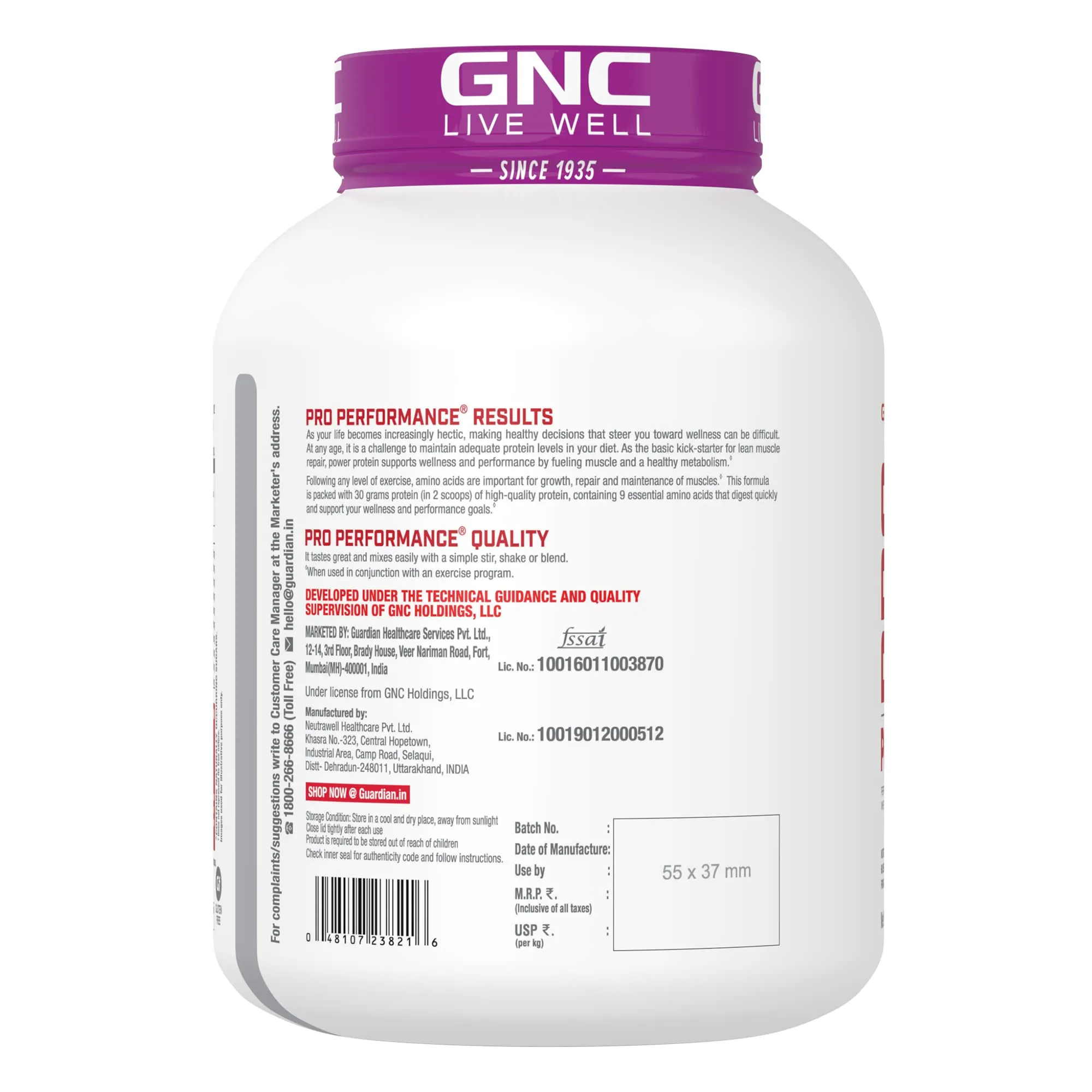 GNC Pro Performance Power Protein | 4 lbs/1.81 Kg | 6 In One Stack | 1500 Mg Creatine| No Added Sugar| 2744 MG BCAA | Informed Choice Certified | 30g Protein | 2.2g L-Glutamine | Energy Features Enzymes For Better Digestion | Double Rich Chocolate| Formul