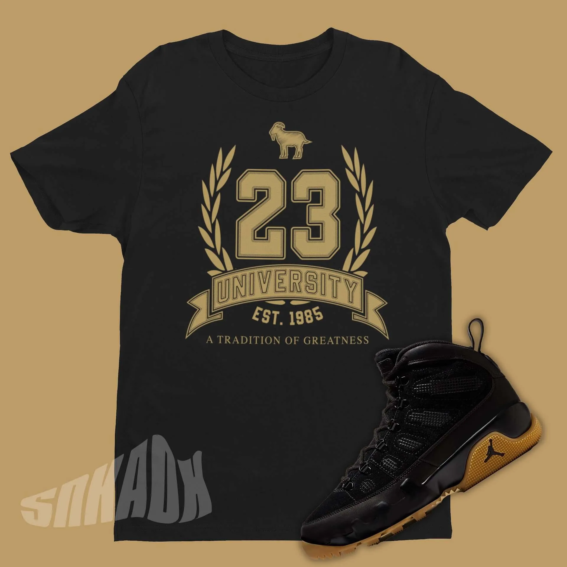 Greatest Of All Time Shirt To Match Air Jordan 9 BOOT NRG Black Gum