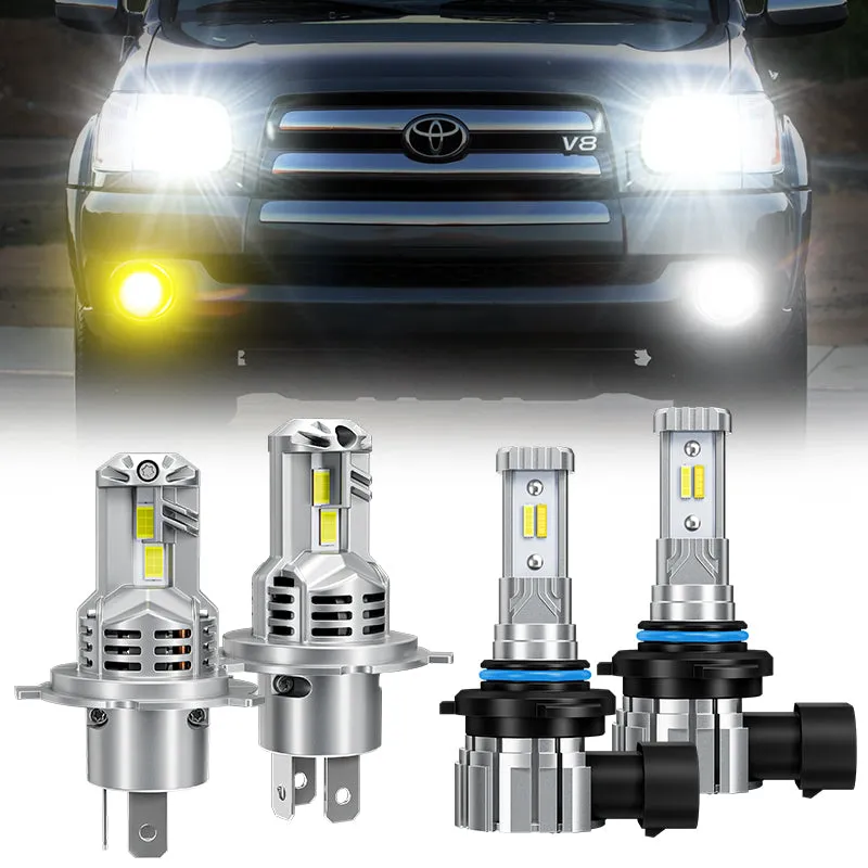 H4 LED Headlight Bulbs & 9006 Fog Light Bulbs Combo Package for 2000-2006 Toyota Tundra